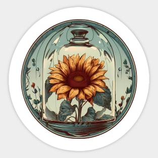 Sunflower Bell Jar Sticker